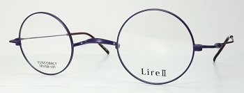 女性向の細身のデザインで製作した丸メガネ(LireⅡパープルマット