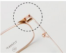 テンプル（弦）が回転することで折り畳み出来る眼鏡枠