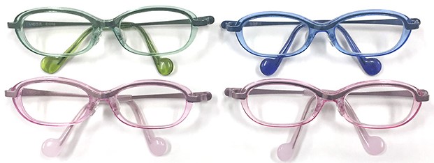 公益財団法人 日本視機能訓練士協会と株式会社クリエイトスリーが共同開発した小児用眼鏡フレーム。