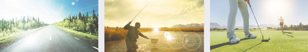 偏光レンズ未使用の見え方