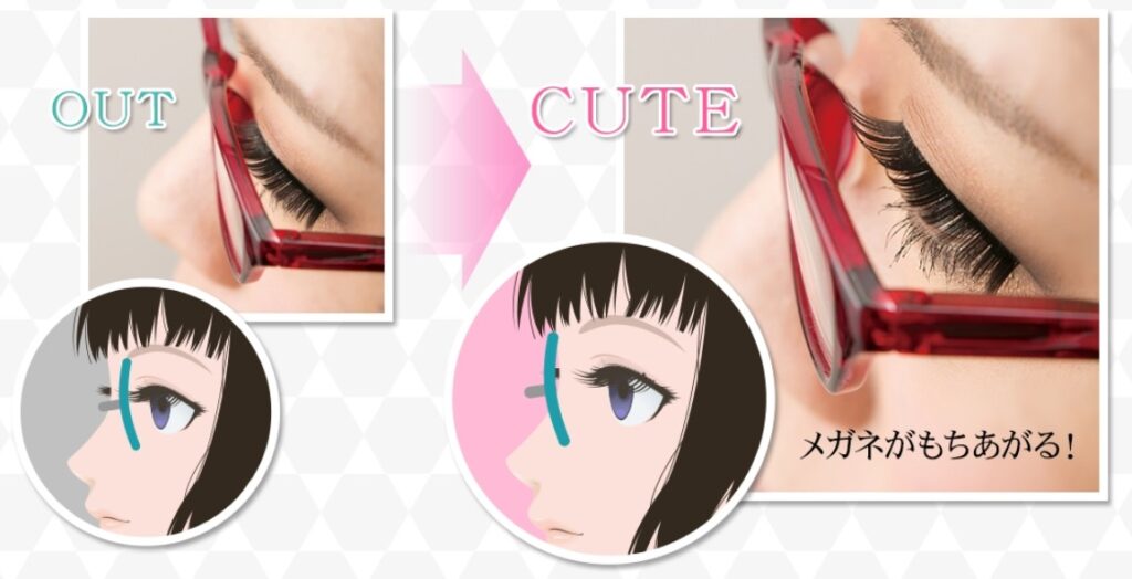 まつげがレンズに付かない