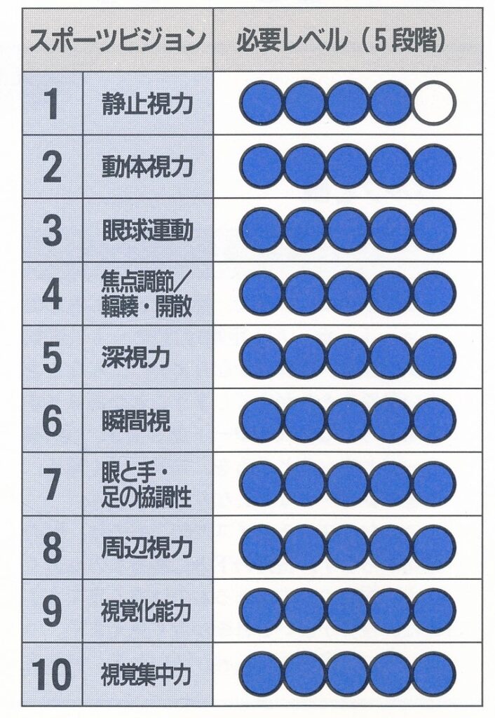 スポーツビジョン評価表