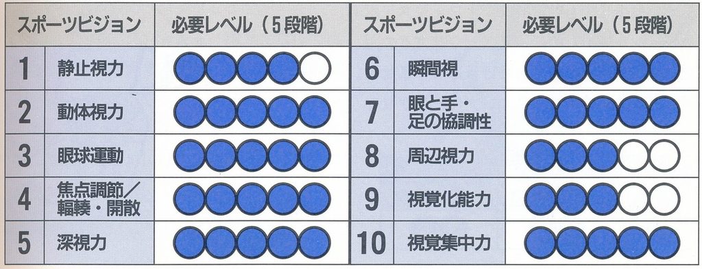 スポーツビジョンレベル