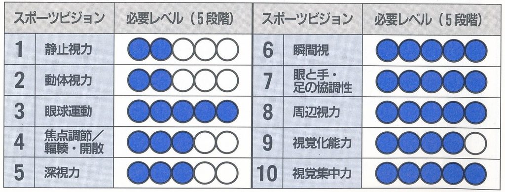 スポーツビジョンレベル